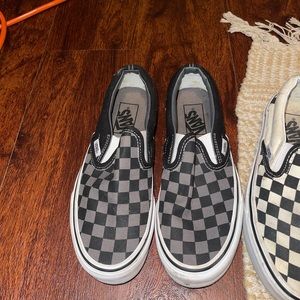 Black checkered vans!